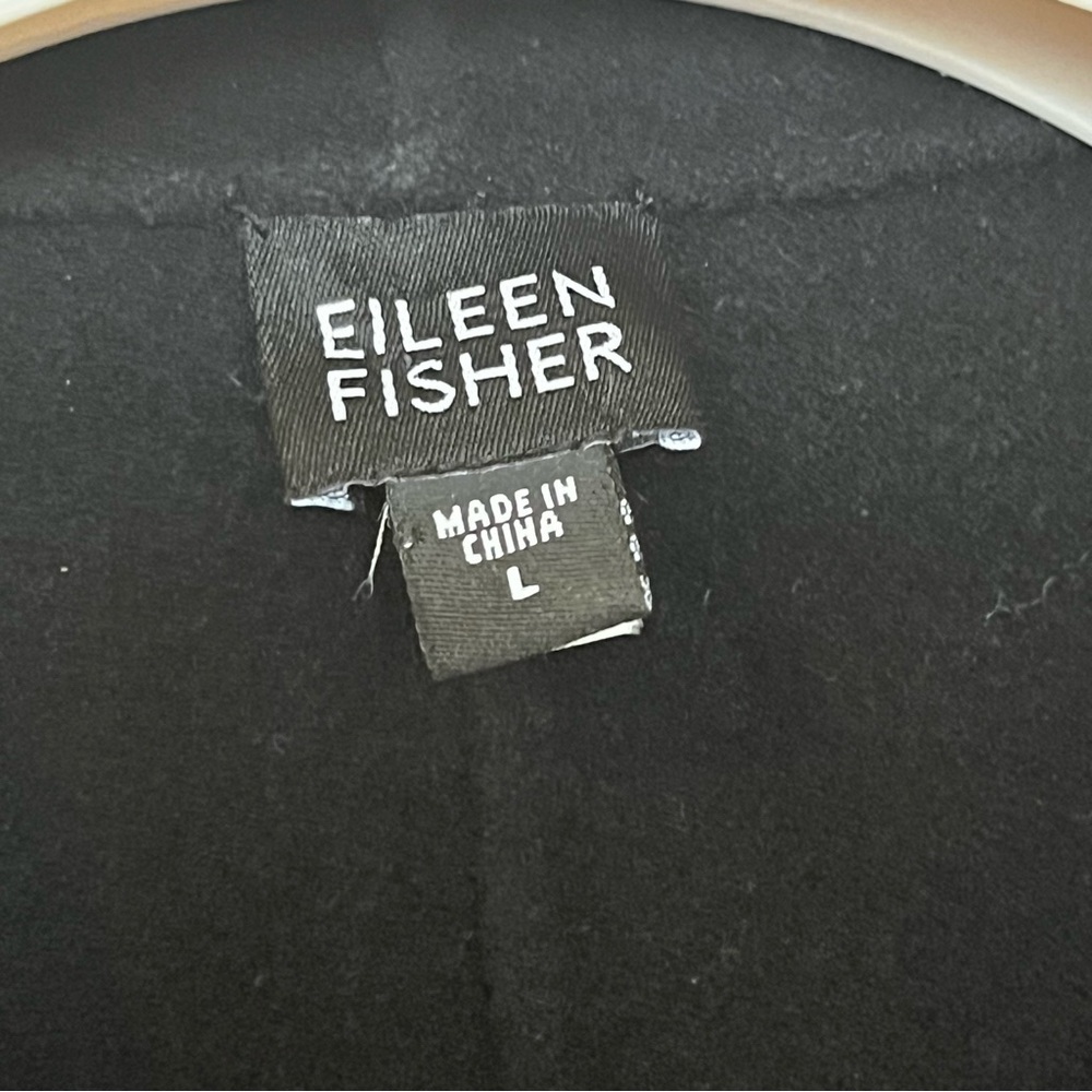 Eileen Fisher Black Jacket Blazer Sz L Wool Cashmere Luxury Minimalist Career - Picture 5 of 9
